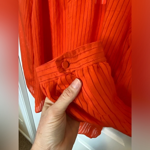 NWT J.Crew orange sheer lined tie-back top - Picture 8 of 8